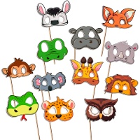 Kit per photocall di maschere animali - 12 pezzi