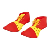 Scarpe da clown rosse e gialle per bambini