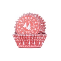 Pirottini cupcake con decorazioni natalizie e interno in alluminio - PME - 30 unità