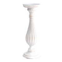 Portacandele in legno bianco da 28 cm - Dcasa