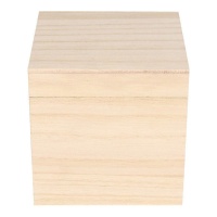 Scatola di legno di forma quadrata 12 x 12 cm