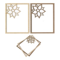 Shaker di stelle di Natale in legno con cornice e acetato 22,5 x 18 cm - Artis decor - 2 pz.