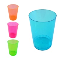 Bicchieri di plastica colorati al neon da 370 ml - 4 unità