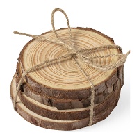 Sottobicchieri in legno di pino naturale - 4 pezzi