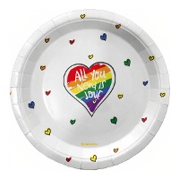 Piatti All you need is love da 18 cm - 8 unità
