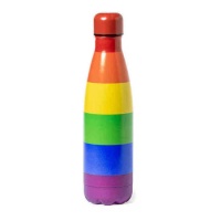 Bottiglia con bandiera arcobaleno