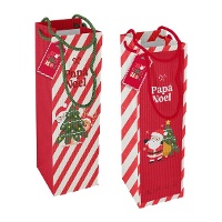 Sacchetto del vino di 33 x 12 x 10 cm di Natale rosso - 1 unità