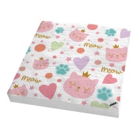 Tovaglioli Princess Cat 16,5 x 16,5 cm - 20 pezzi.