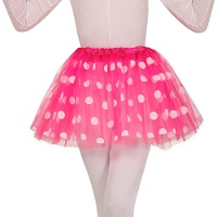Tutù fucsia con pois bianchi per bambini