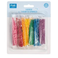 Kit di sprinkles arcobaleno - 7 assortiti - PME - 48 g