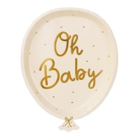 Piatti a palloncino Oh baby 17,5 x 22 cm - 6 pz.