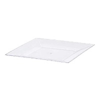 Piatto quadrato trasparente di 20 cm - 1 unità