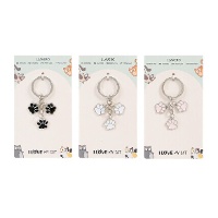 Portachiavi con impronta di gatto - 1 unità