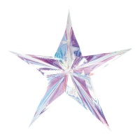 Ciondolo decorativo a stella iridescente 3D 39 cm