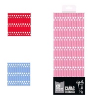 Cannucce di carta con stelle di 20 cm - 12 pezzi