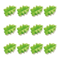 Decorazioni di zucchero foglie verdi - Decora - 12 unità