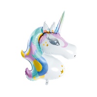 Palloncino XL Unicorno Arcobaleno da 73 x 90 cm - PartyDeco