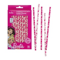 Cannucce di carta biodegradabile Barbie - 80 pezzi