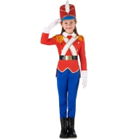 Costume da soldatino di stagno rosso e blu per bambina