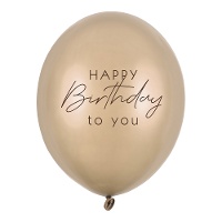 Palloncini in lattice oro metallizzato Happy Birthday 30 cm - 50 pz.