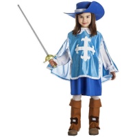 Costume da moschettiere blu per bambina