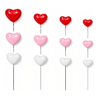 Picks mix di cuori 3D - 30 pezzi