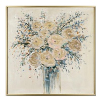 Quadro bouquet oro 80 x 80 cm - DCasa