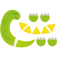 Decorazione in zucchero 2D per torta Dinosauro - 11 pezzi