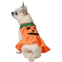 Costume da zucca con volant per cane