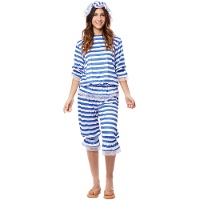 Costume da bagno blu in stile anni '20 per donna