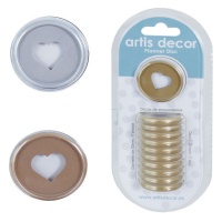 Anelli a disco metallici da 3,2 cm - decoro Artis - 11 pz.