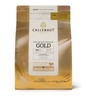 Gocce di cioccolato fondente al caramello Gold da sciogliere da 2,5 kg - Callebaut