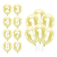 Palloncini in lattice con numeri 33 cm biodegradabili - PartyDeco - 6 pezzi