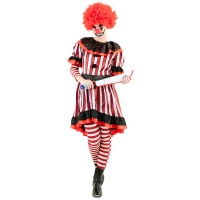 Costume da clown a righe per donna