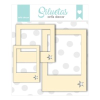 Polaroid star in truciolato - decorazioni Artis - 3 pz.