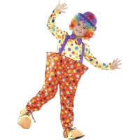 Costume clown a pois colorati da bambino