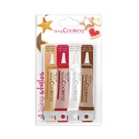 Set di penne per glassa per decorare in colori eleganti da 20 gr - Scrapcooking - 4 pezzi