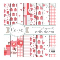 Kit di carte per scrapbooking Carte d'amore - Artis decor- 8 fogli