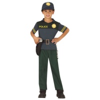 Costume poliziotto verde da bambino