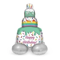 Palloncino con base 72 cm per torta Happy Birthday - Folat
