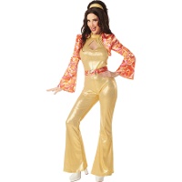 Costume da disco dorato per donna
