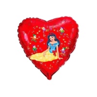 Palloncino a cuore con principessa morena di 45 cm - Conver Party