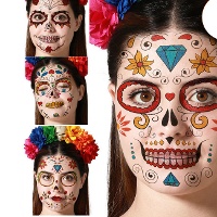 Tatuaggi temporanei di Catrina colorata - 1 unità