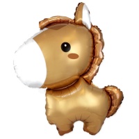 Palloncino pony cavallo marrone 87 x 72 cm - Conver Party