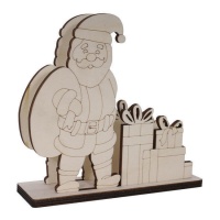 Portatovaglioli in legno con Babbo Natale e regali 18 x 19 x 6 cm - Artis decor