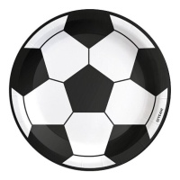 Piatti con palloni da calcio bianchi e neri da 23 cm - 6 pezzi.