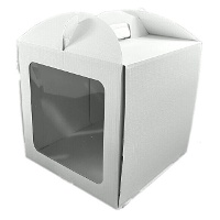 Scatola per torta 25 x 25 x 26 cm con maniglia e finestra - Azucren