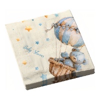 Tovaglioli vintage per Baby Shower 16,5 x 16,5 cm - 12 pezzi