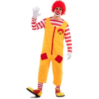 Costume da clown hamburger giallo per uomo