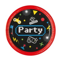 Piatti per videogiochi party 19,5 cm - 8 pezzi.